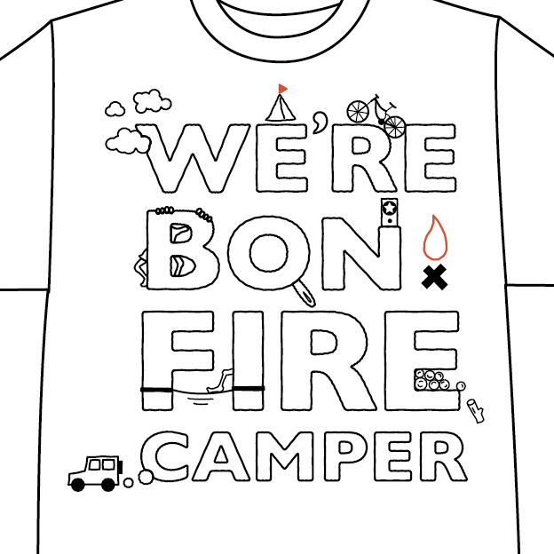 CAMP HOUSE/We're Bonfire Camper Tシャツ