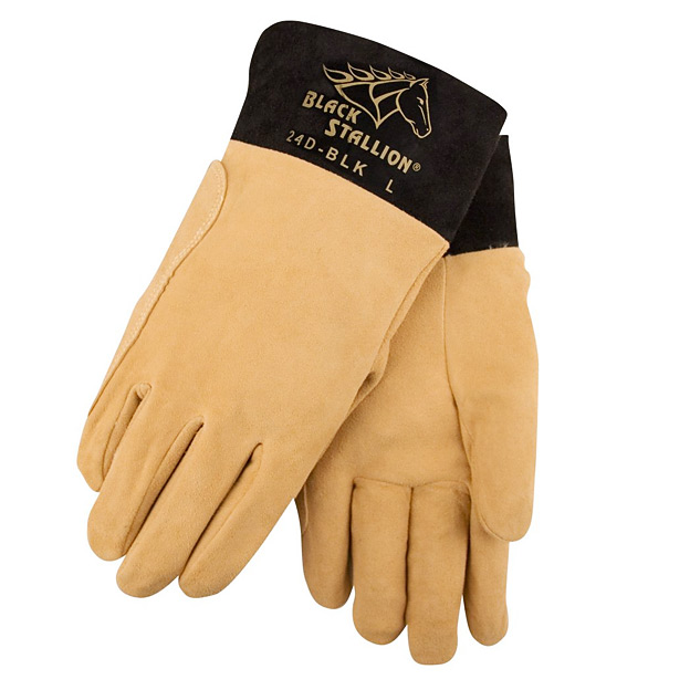 CAMP HOUSE/Premium Split Deerskin TIG Welding Gloves DragPatch® Short Cuff