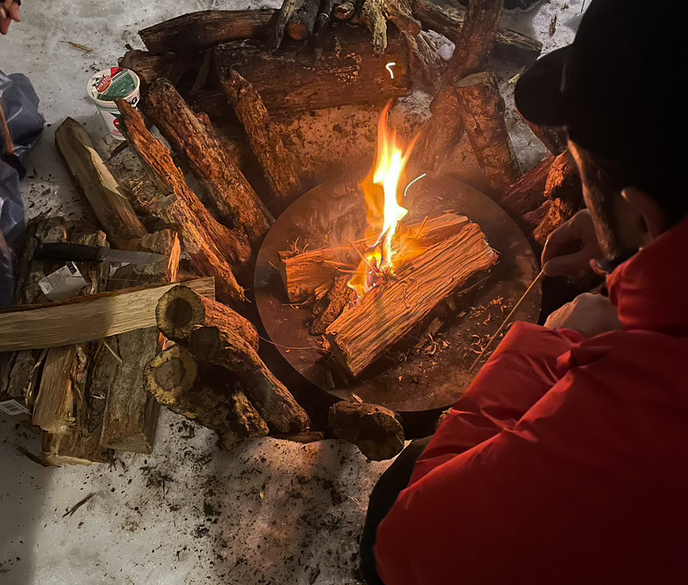 恩原高原に雪中キャンプに行ってきた ’23 小さな火を育てる