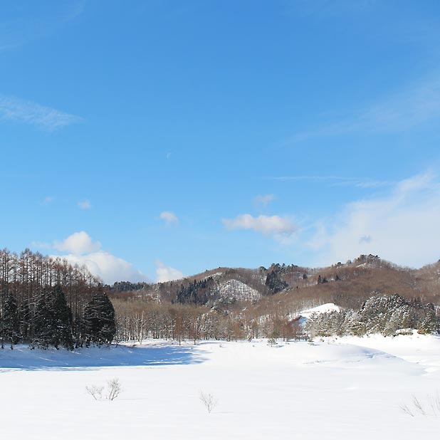 CAMP HOUSE/恩原高原での雪中キャンプ-美しい景色