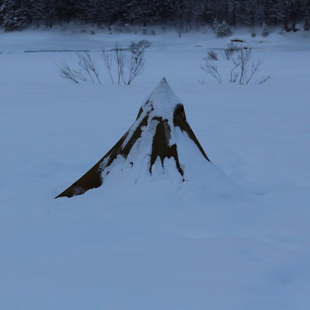 恩原湖畔に雪中キャンプに行ってきた