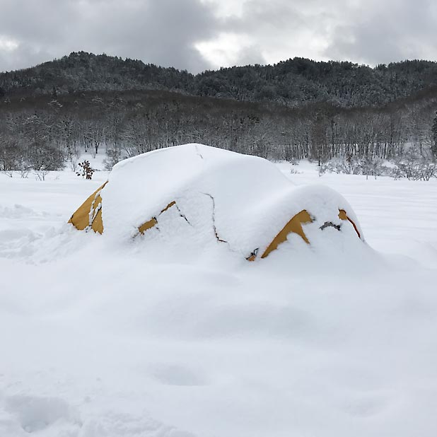 恩原湖畔に雪中キャンプに行ってきた