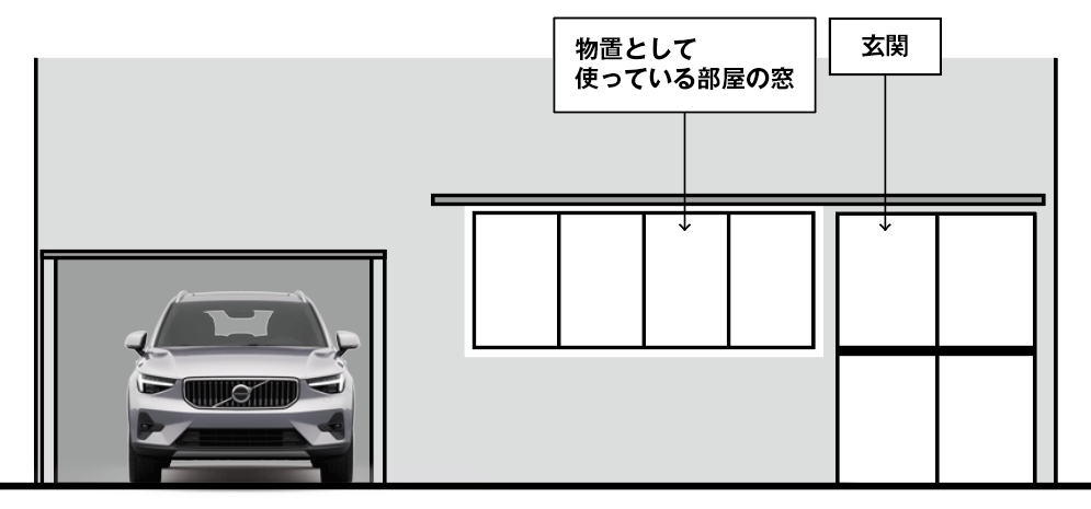 T町ハウスの車庫（現状）